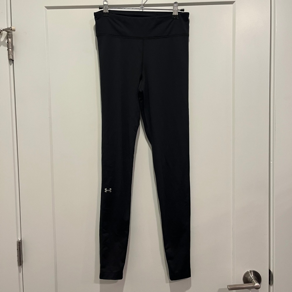 Under Armour ColdGear Women Black Compression Leggings Medium Running 6/30